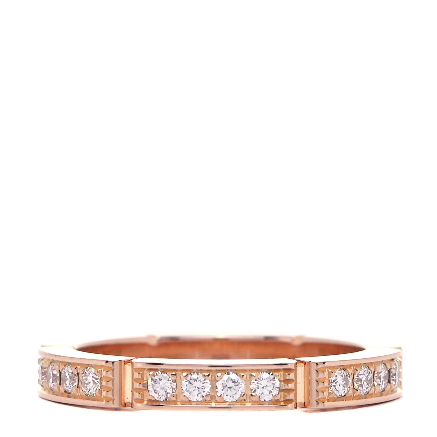 Cartier 18K Pink Gold Diamond Maillon Panthere Half Diamond Wedding Band Ring 47 4 1 of 5