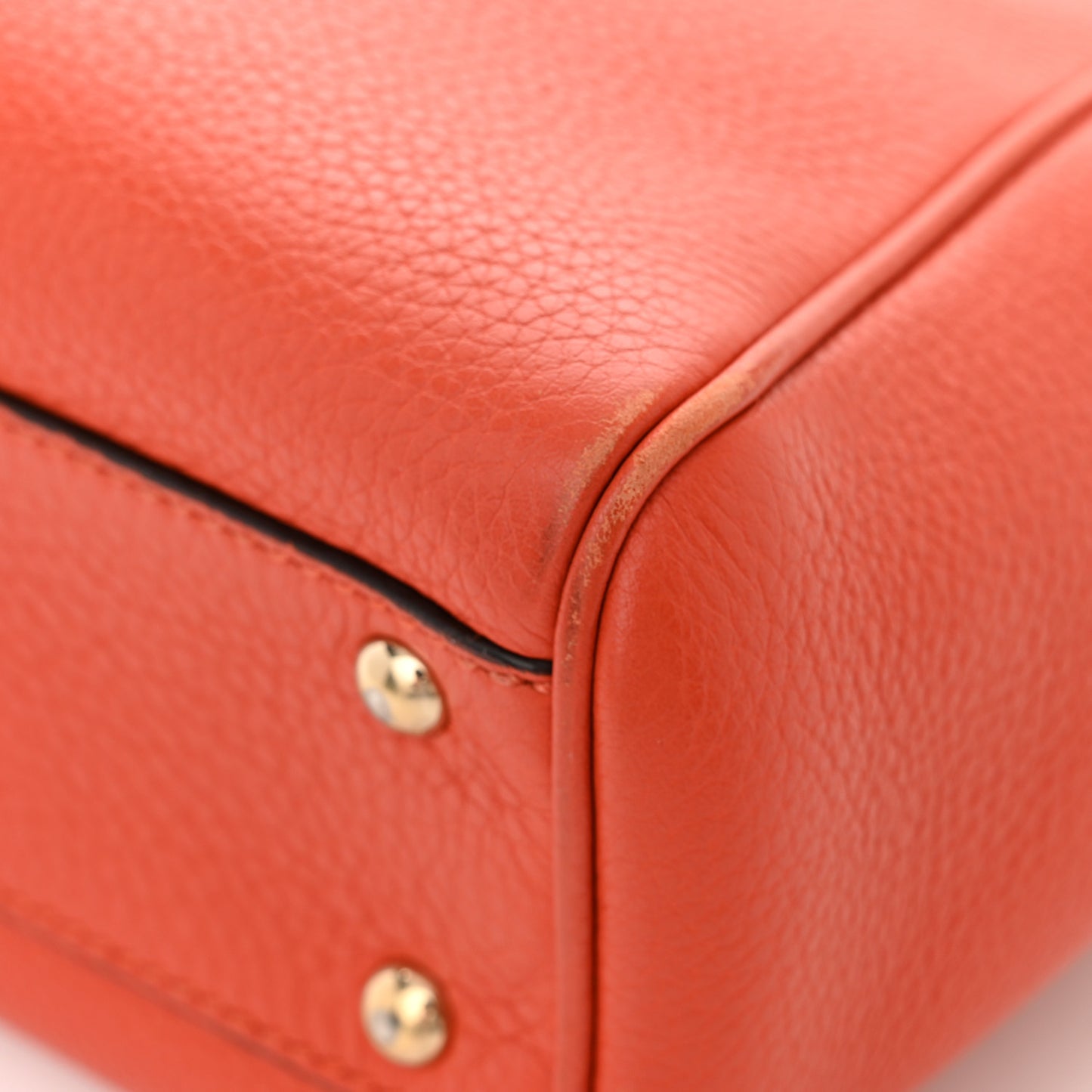 Calfskin Mini Bamboo Shopper Tote Dark Orange