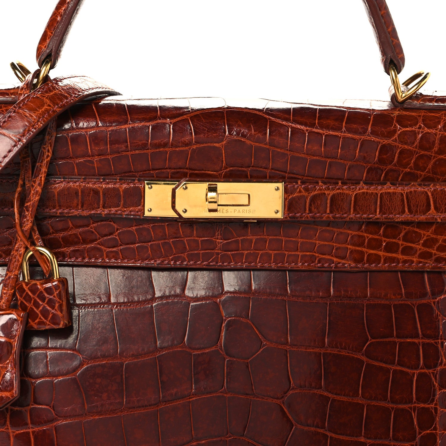 Hermes Shiny Alligator Kelly Retourne 32 Miel 7 of 12
