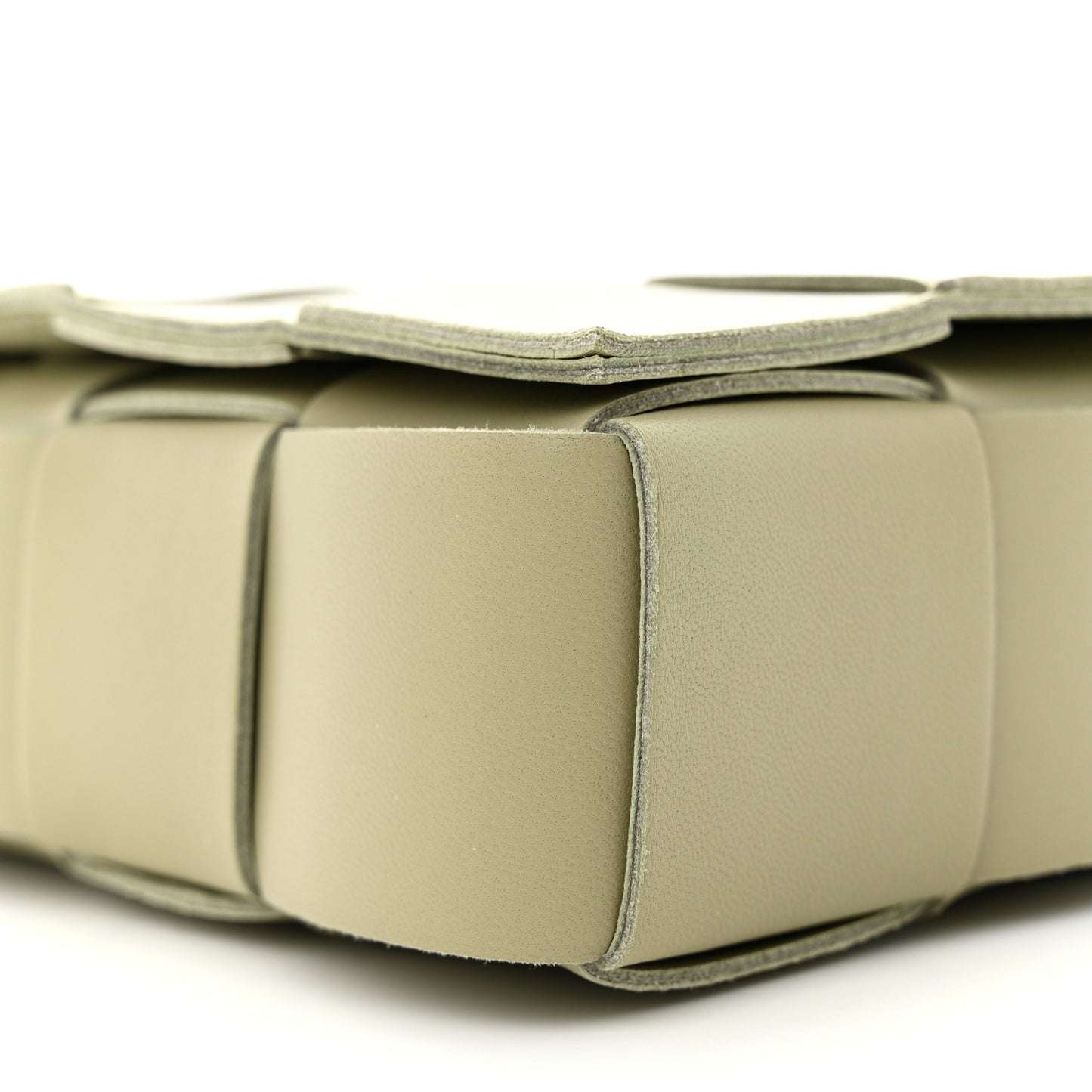 Lambskin Maxi Intrecciato Cassette Crossbody Bag Travertine