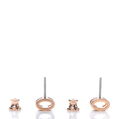 Hermes Rose Gold Lacquered Mini Pop H Earrings Bleu Fonce 3 of 5