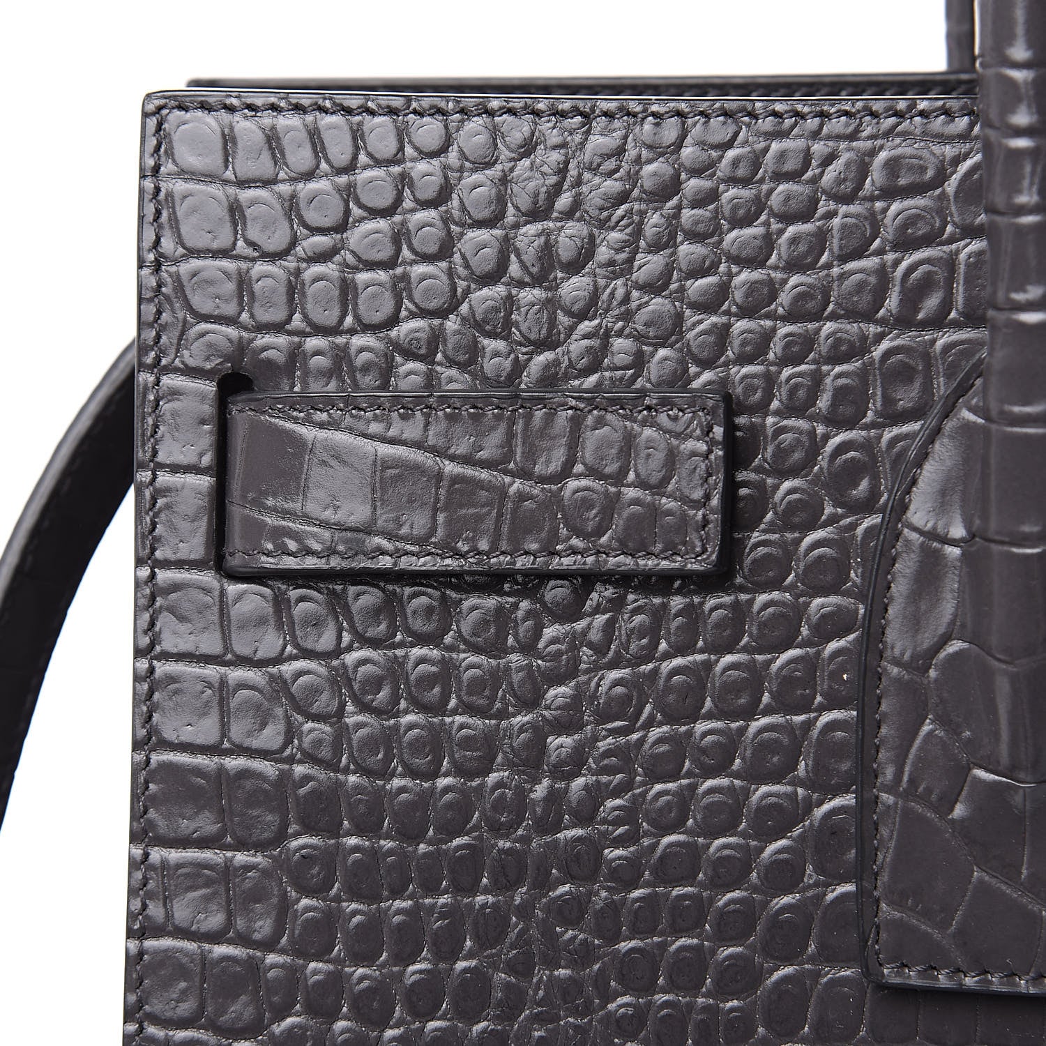 Saint Laurent Crocodile Embossed Small Sac De Jour Asphalt 9 of 14