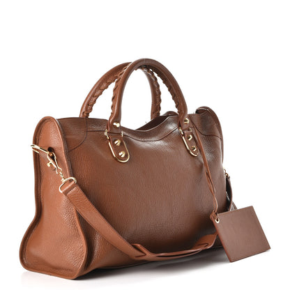 Balenciaga Chevre Gold Metallic Edge Hardware City Marron Terracotta 4 of 8