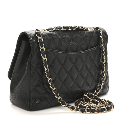 Chanel Caviar Quilted Jumbo Single Flap Black 3 of 10
