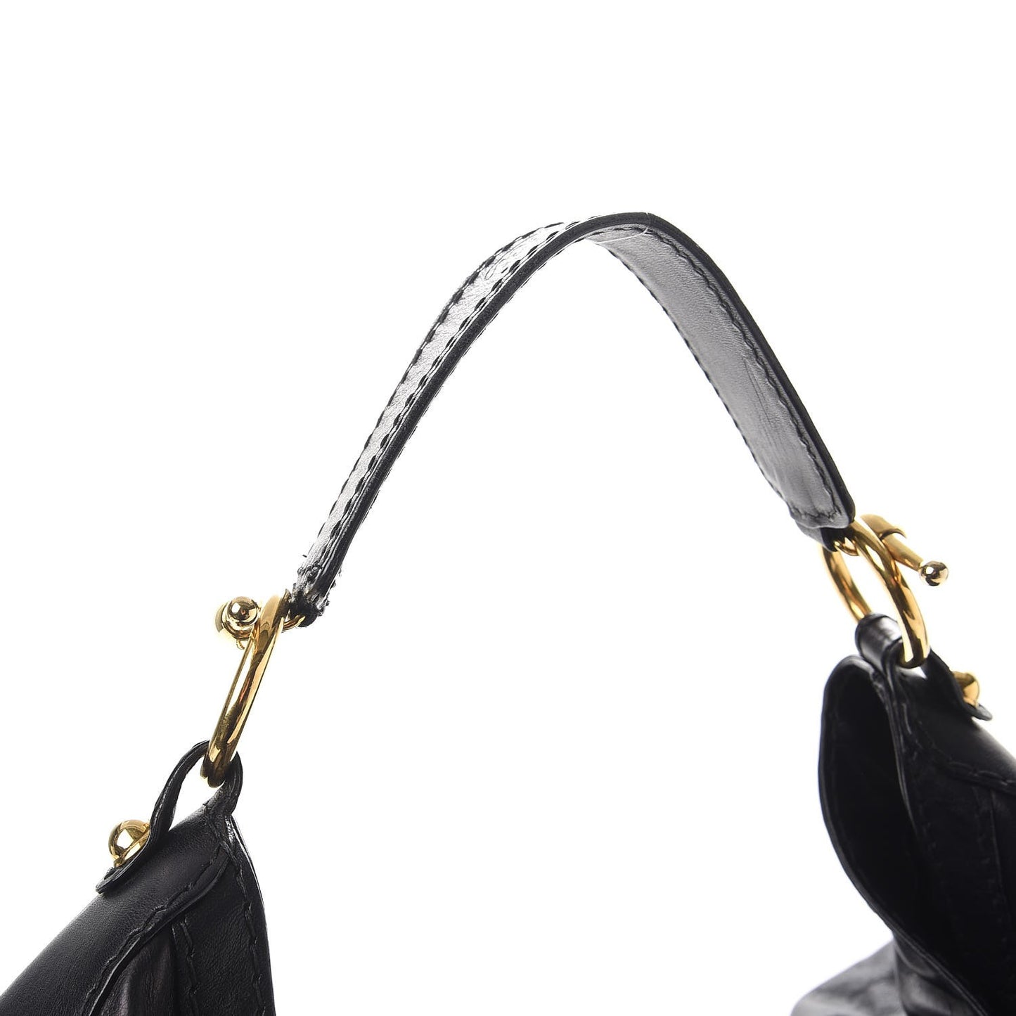 Calfskin Large Jockey Hobo Black