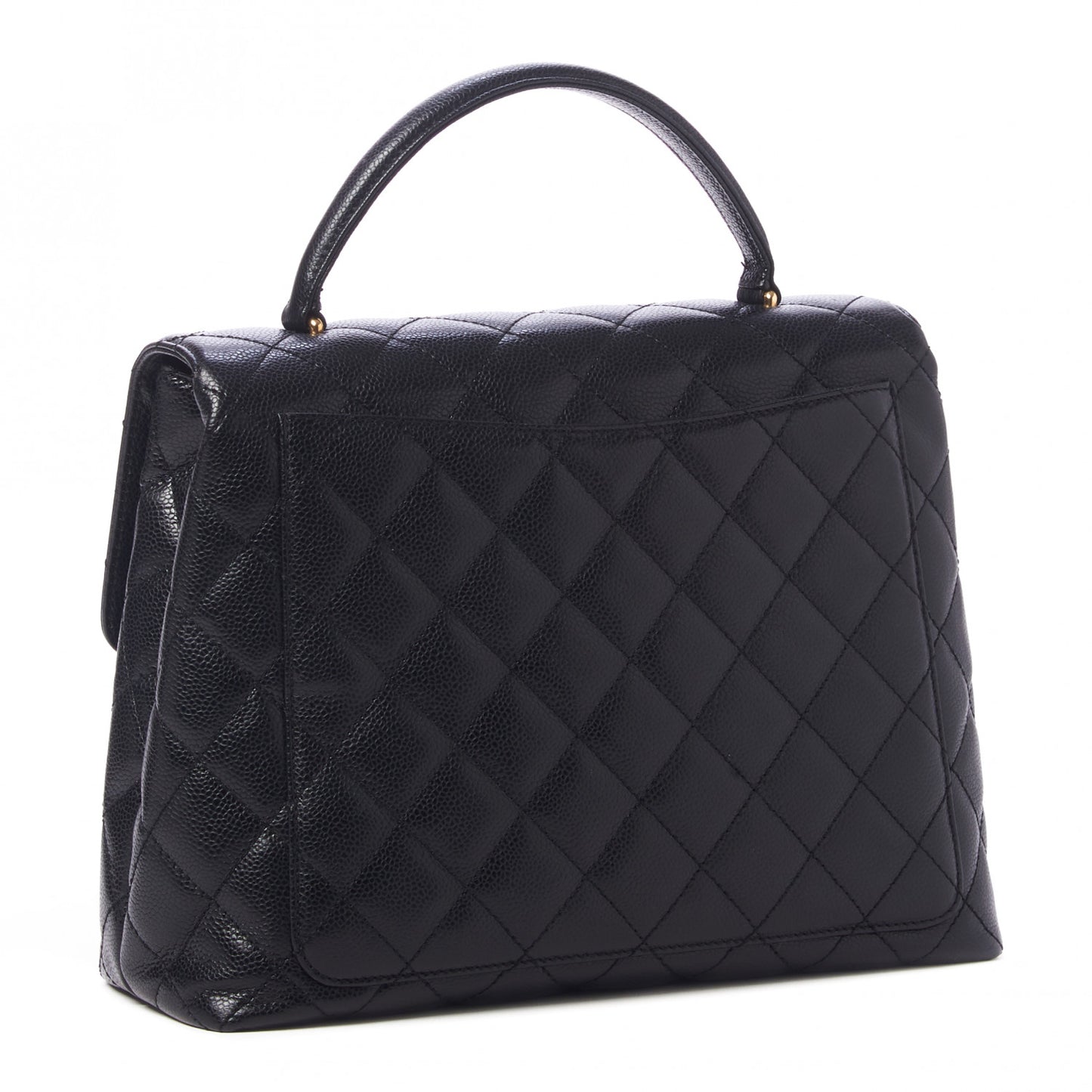 Caviar Quilted Jumbo Kelly Flap Black