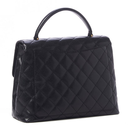 Chanel Caviar Quilted Jumbo Kelly Flap Black 3 of 10
