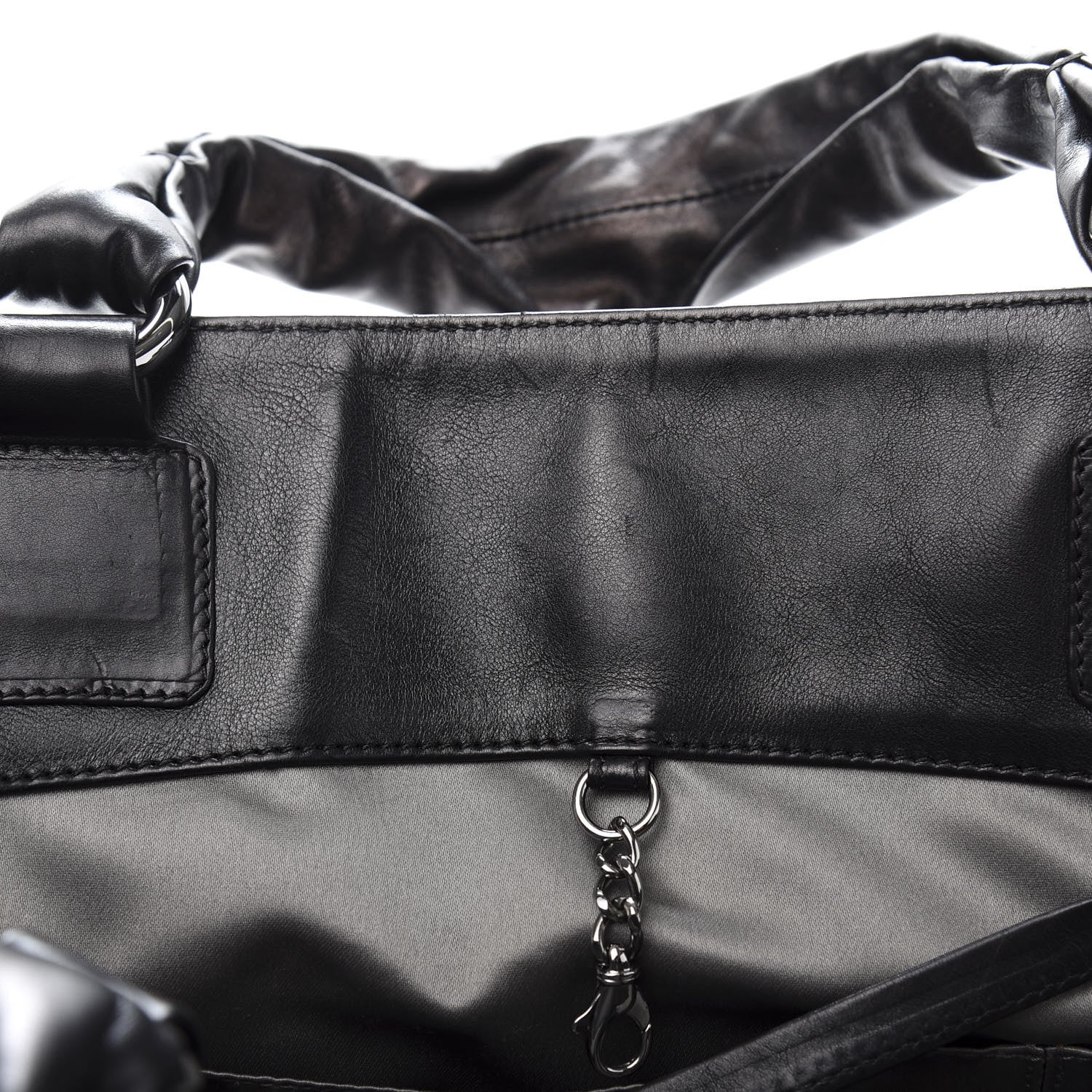 Chanel Lambskin East West Soho Shopper Black 10 of 15