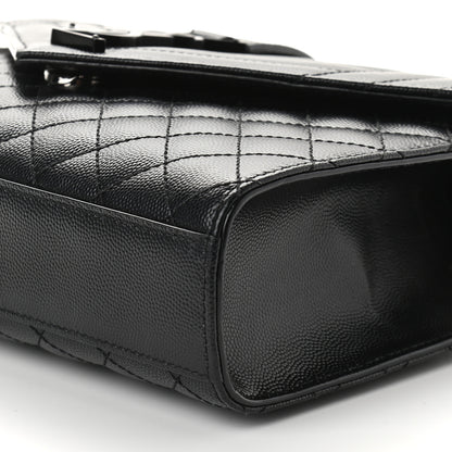 Saint Laurent Grain De Poudre Textured Mixed Matelasse Triquilt Medium Monogram Satchel Black 8 of 8