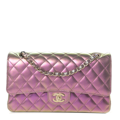 Chanel Iridescent Lambskin Quilted Medium Double Flap Purple 1 of 11