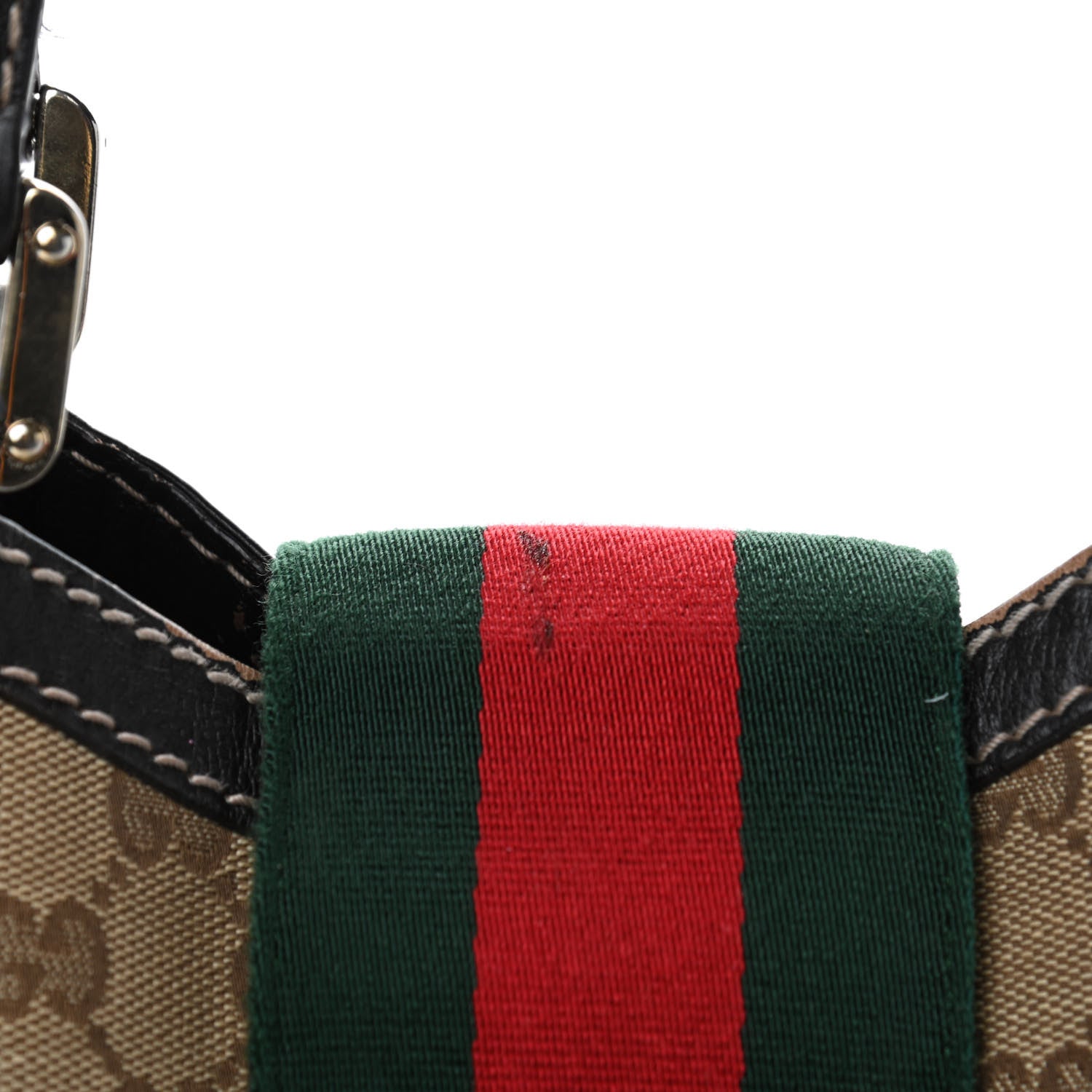 Gucci Monogram New Ladies Web Tote Dark Brown 8 of 9