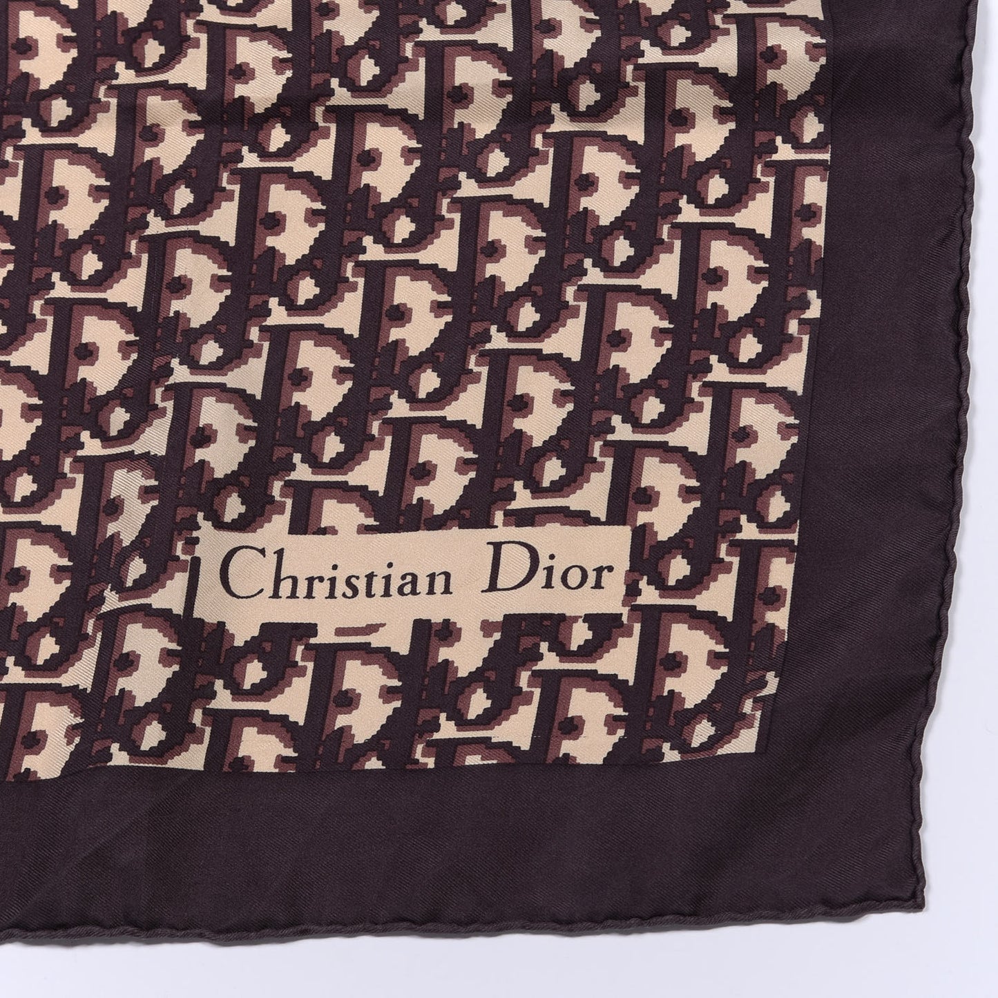 Silk Monogram Scarf Brown