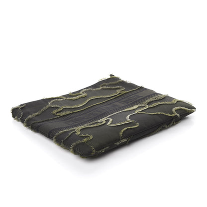 Christian Dior Canvas Embroidered Camouflage Medium Diordouble Zip Pouch Green 4 of 10