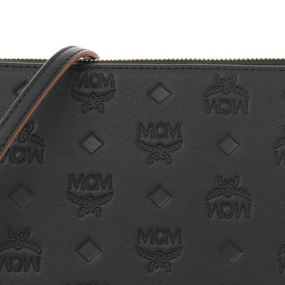 MCM Calfskin Monogram Klara Crossbody Pouch Black 7 of 9