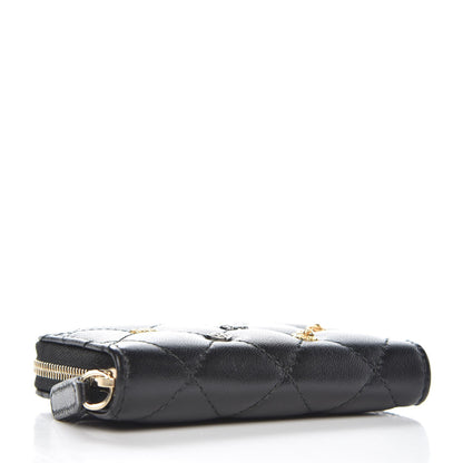 Chanel Lambskin Lucky Charms Zip Coin Purse Black 4 of 8