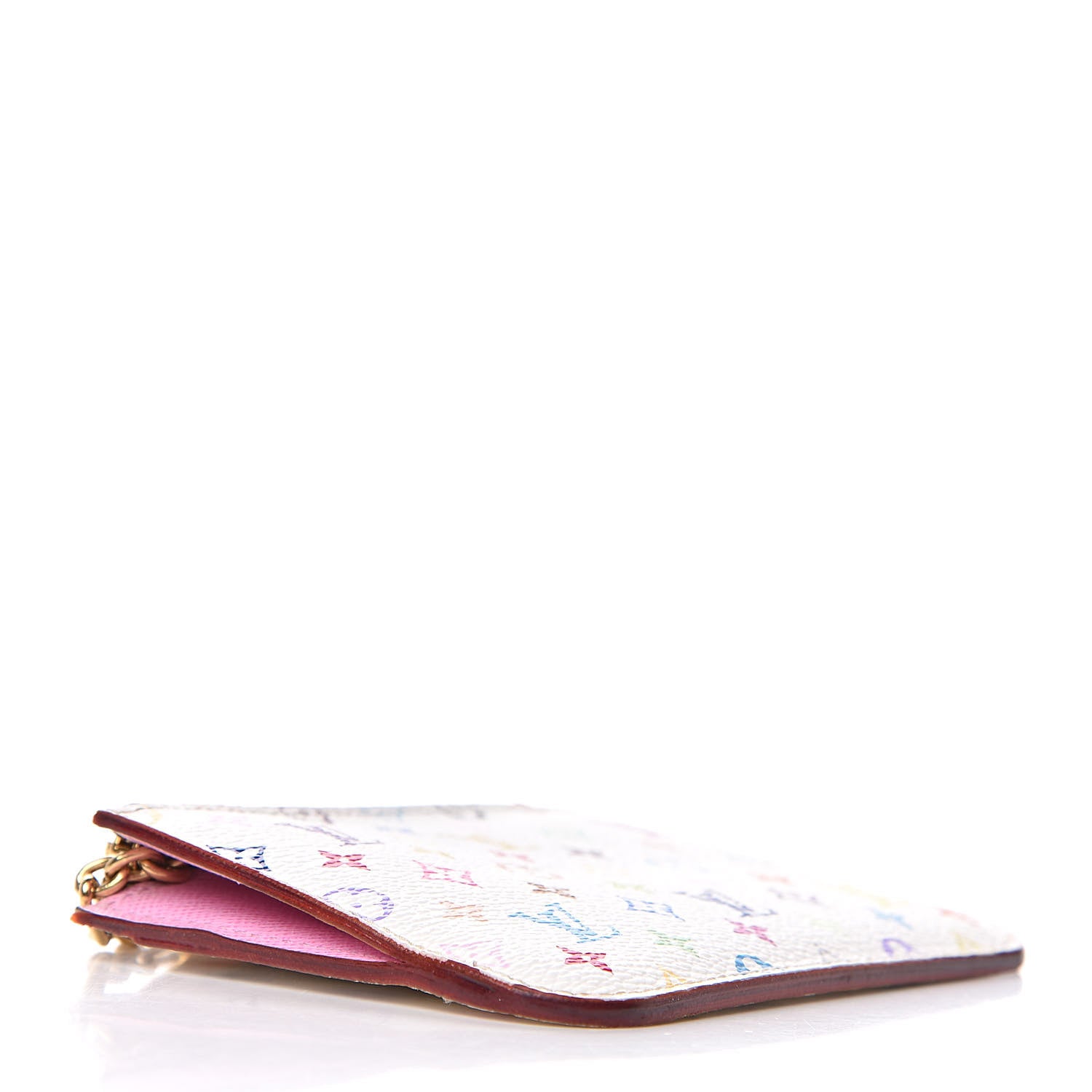 Louis Vuitton Monogram Multicolor Key Pouch White Litchi 4 of 9