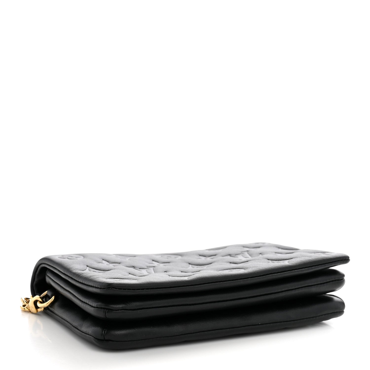 Louis Vuitton Lambskin Embossed Monogram Pochette Coussin Black 4 of 11