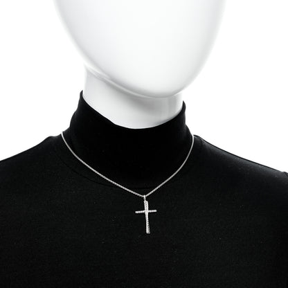 David Yurman Sterling Silver Diamond Pave 29mm Crossover Cross Necklace 2 of 5