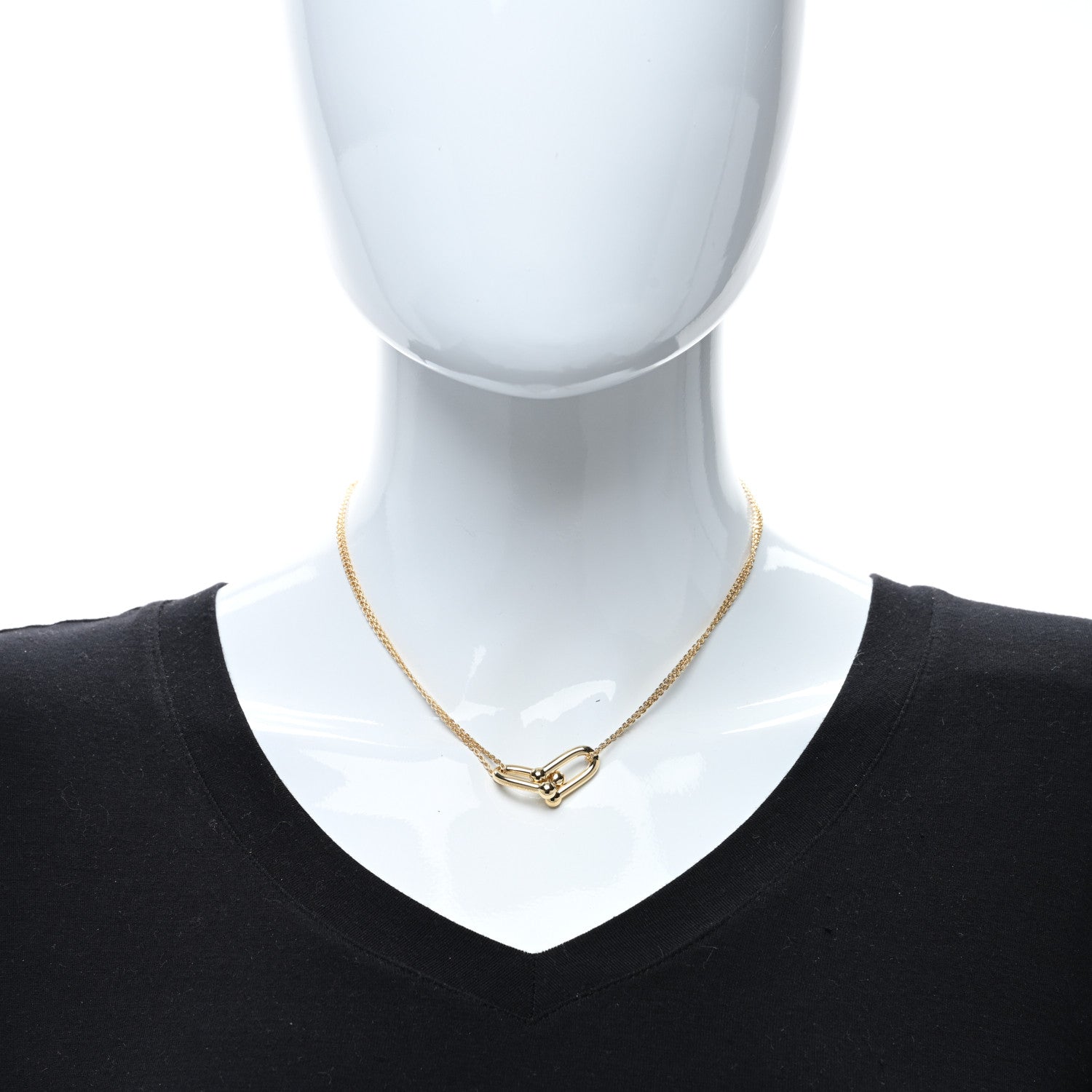 Tiffany 18K Yellow Gold HardWear Double Link Pendant Necklace 3 of 5