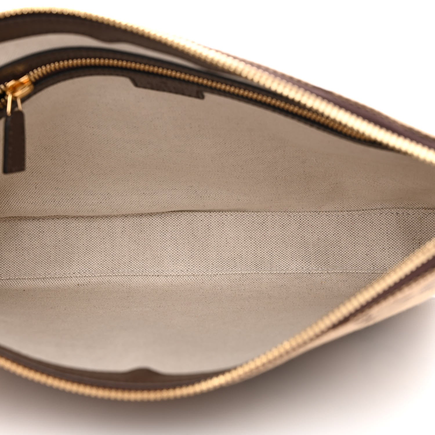 Gucci Monogram Jumbo GG Textured Dollar Calfskin Web Wristlet Messenger Bag Camel Ebony New Acero 5 of 10