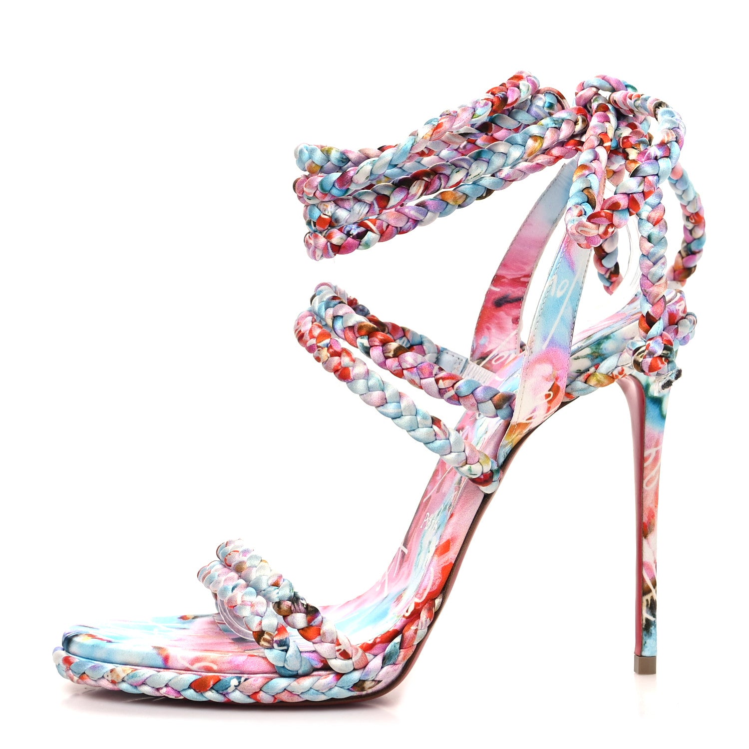 Christian Louboutin Tresse Crepe Satin Maryam 120 Sandal 39.5 Multicolor 1 of 7