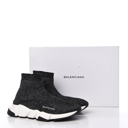 Balenciaga Knit Metal Womens Speed Sneakers 40 Black Gold 9 of 9