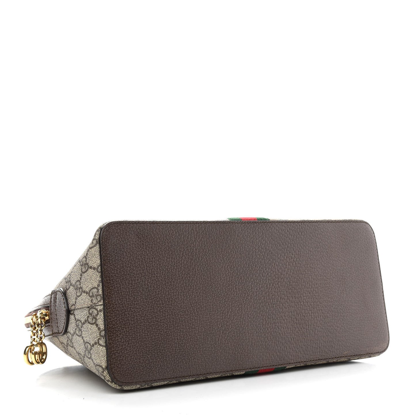 GG Supreme Monogram Web Medium Ophidia Top Handle Dome Bag Brown