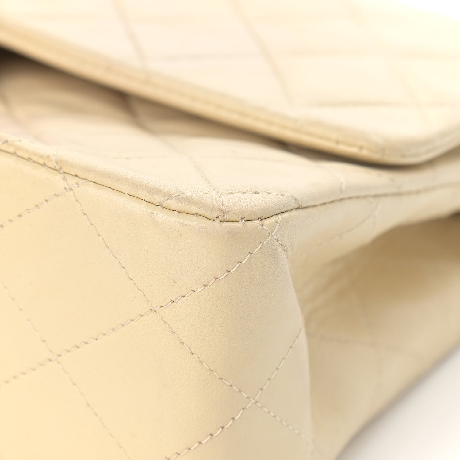 Chanel Lambskin Quilted Medium Double Flap Light Beige 10 of 21