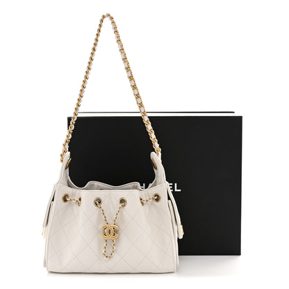 Chanel Caviar Quilted Mini Chanel 25 Handbag White 11 of 11