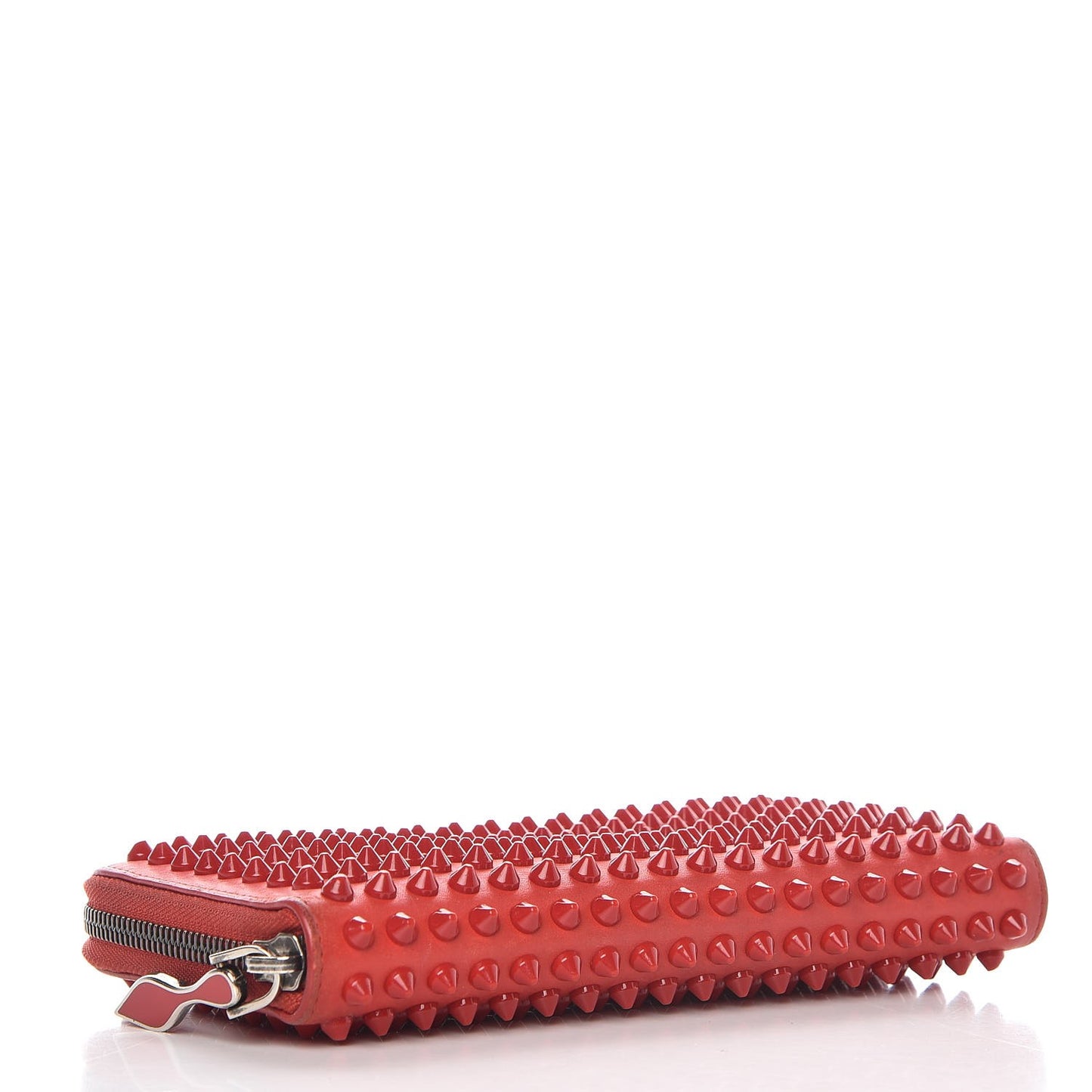 Calfskin Panettone Spiked Zip Around Wallet Rouge De Mars