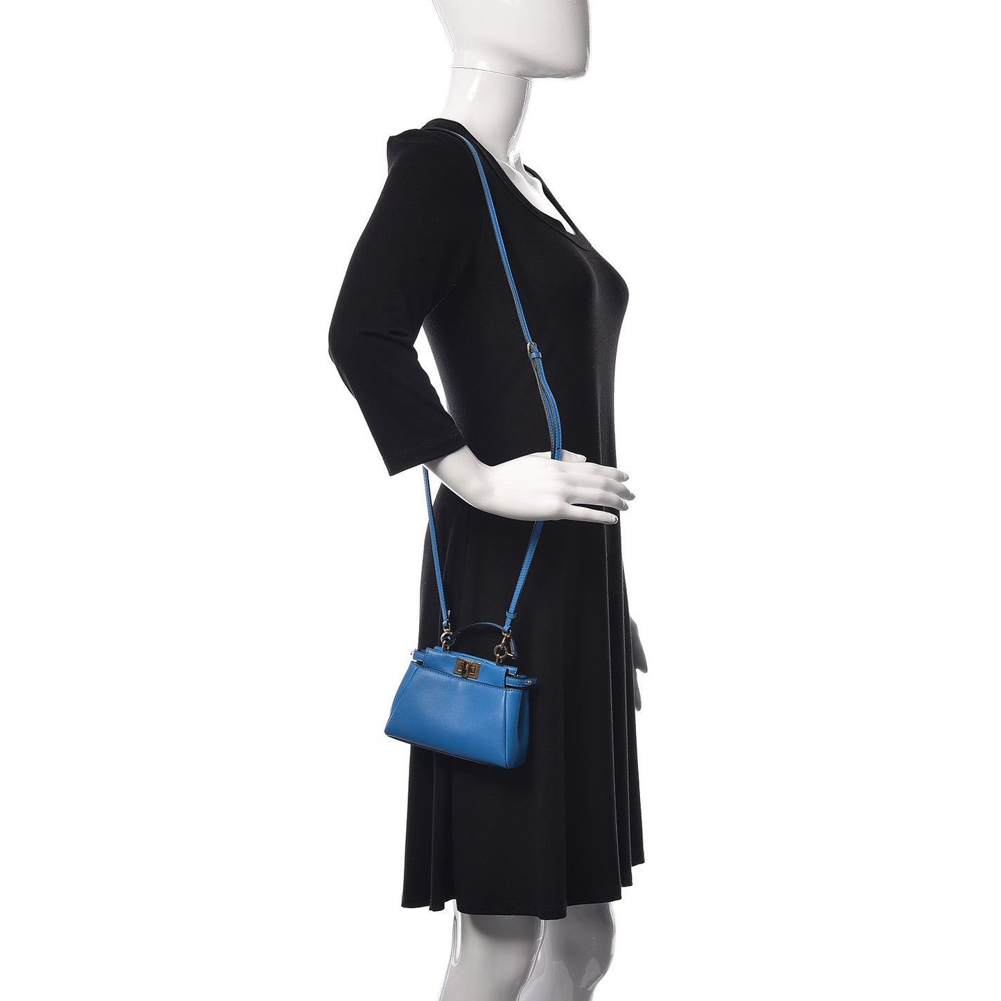 Shiny Nappa Micro Peekaboo Iconic Satchel Blue Royal