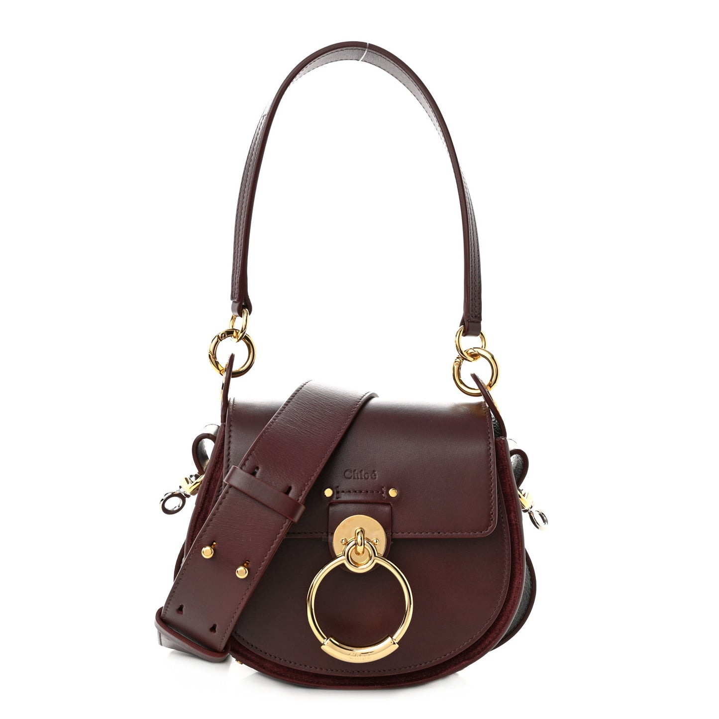 Calfskin Small Tess Bag Burnt Brown