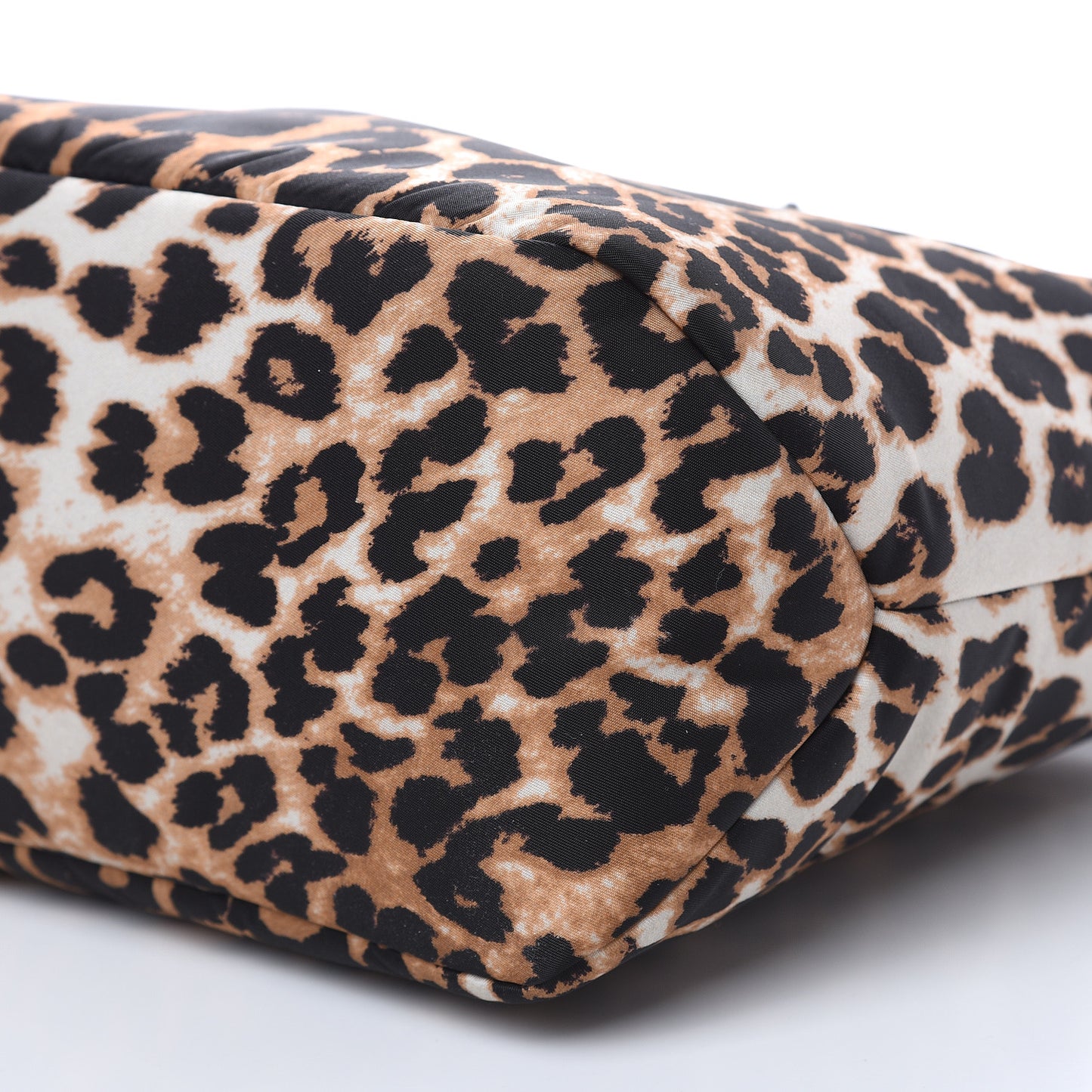 Tessuto Nylon Leopard Print Shoulder Bag Avorio