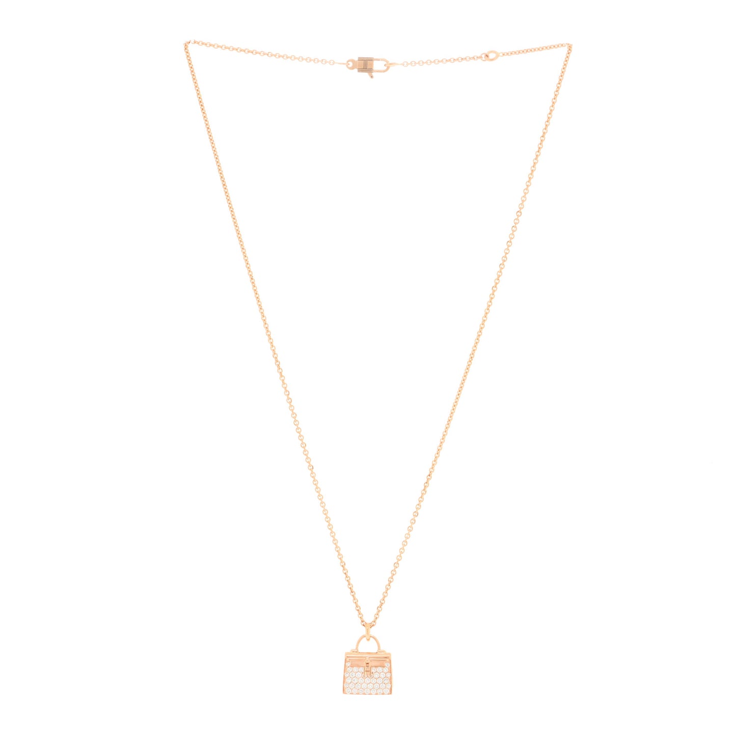 18K Rose Gold Diamond Kelly Amulettes Pendant Necklace