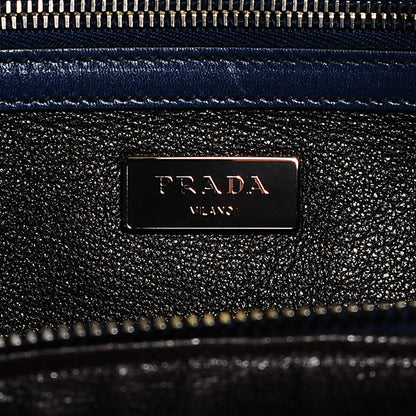 Prada Box Calfskin Travel Weekender Bag Bluette 6 of 9