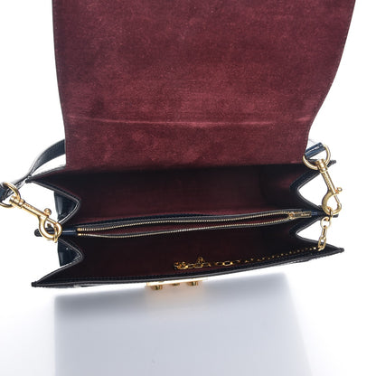 Mulberry Calfskin Croc Print Pembroke Shoulder Bag Navy 5 of 8