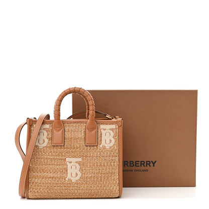 Burberry Raffia Calfskin Mini Freya Tote Natural 11 of 11