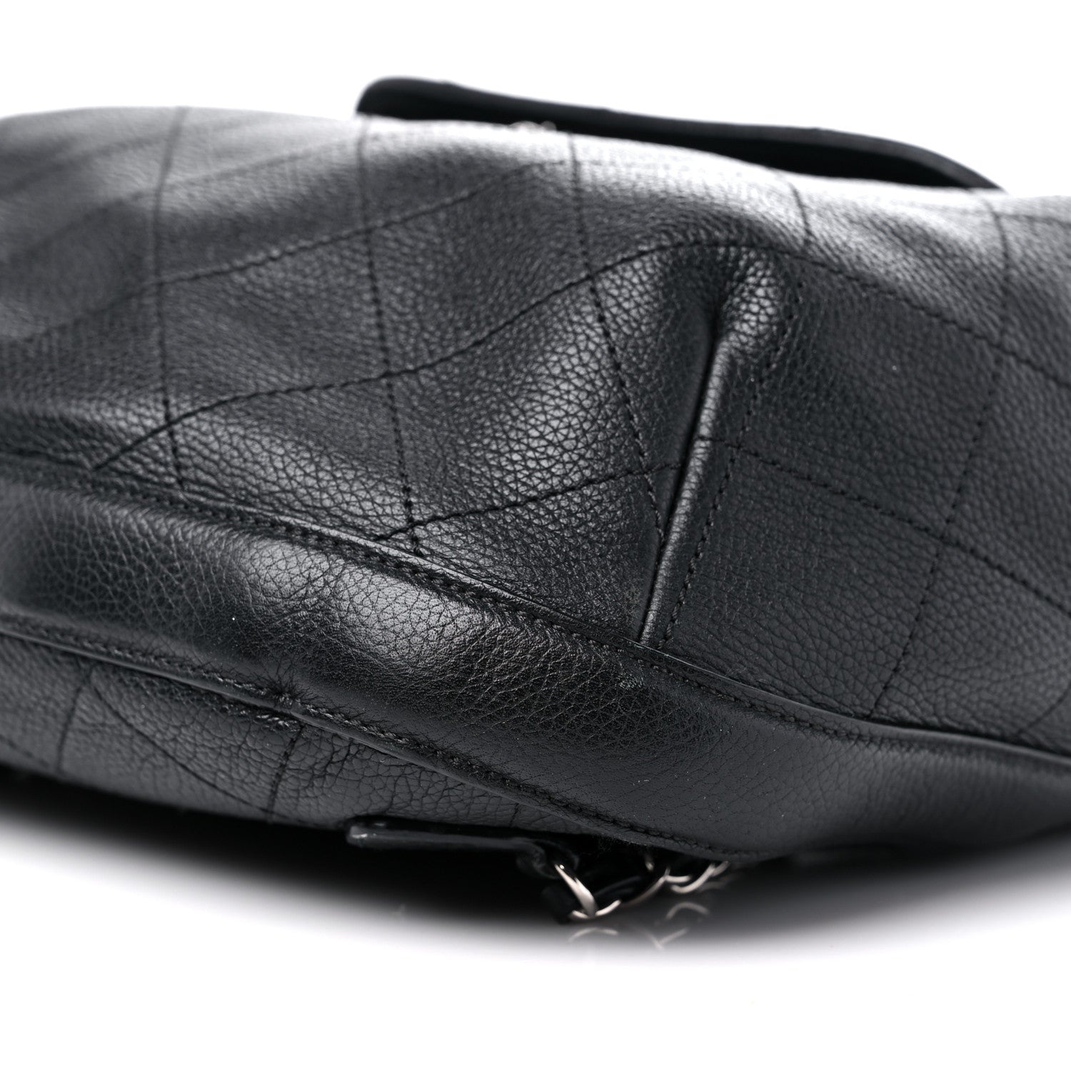 Chanel Grained Calfskin Stitched Flap Drawstring Backpack Black 8 of 8