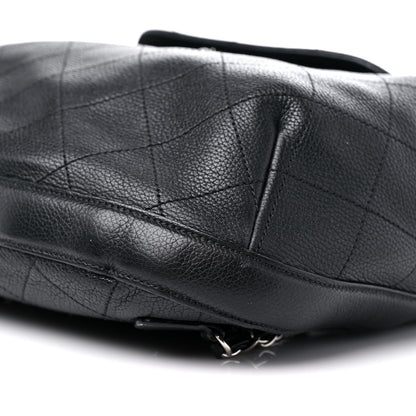 Chanel Grained Calfskin Stitched Flap Drawstring Backpack Black 8 of 8