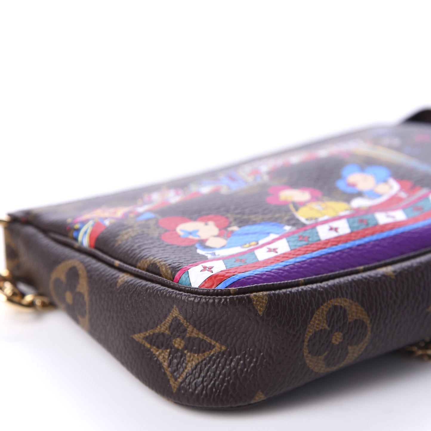 Monogram 2020 Christmas Animation Bumper Cars Mini Pochette Accessories Coquelicot