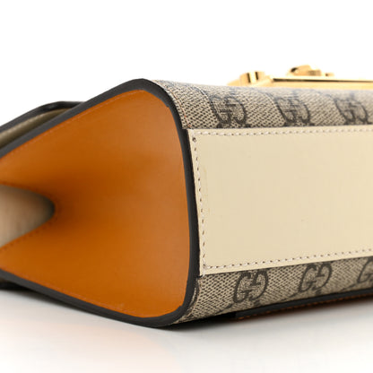 Gucci GG Supreme Monogram Calfskin Small Padlock Shoulder Bag Beige Mystic White Sun Oil 8 of 9