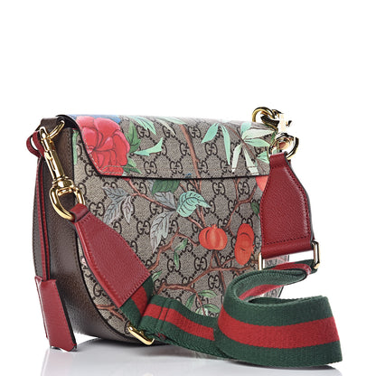 Gucci GG Supreme Monogram Tian Web Medium Padlock Messenger Shoulder Bag Beige Multicolor New Acero 3 of 10