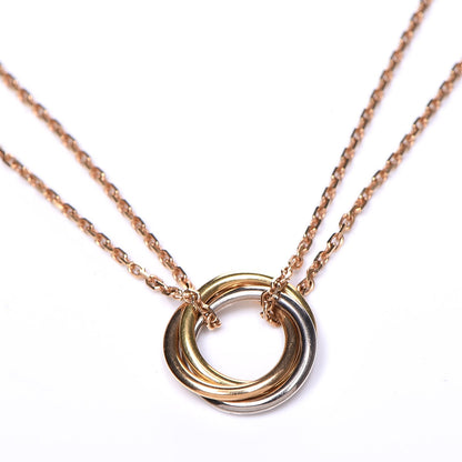 Cartier 18K Pink Yellow White Gold Trinity Double Chain Pendant Necklace 4 of 7
