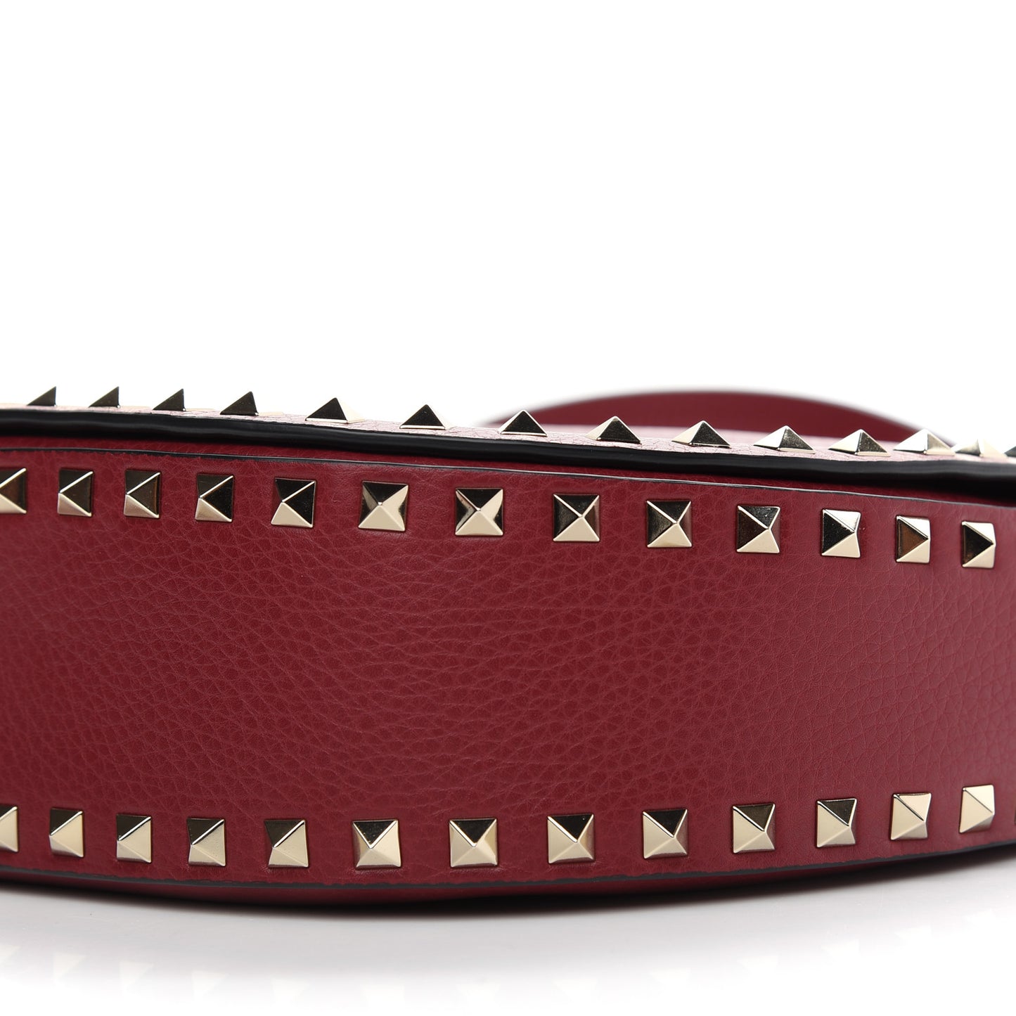 Pebbled Calfskin Rockstud Messenger Bag Rosso