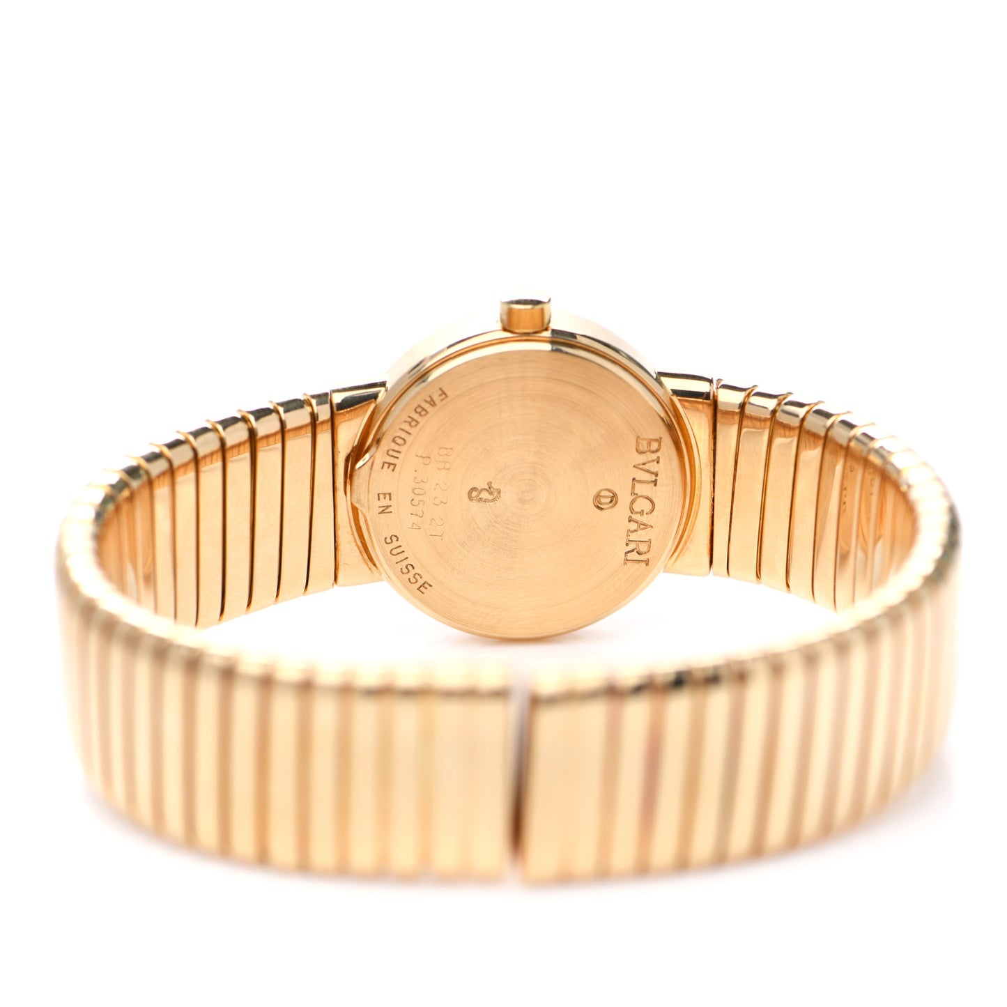 18K Yellow Gold 23mm Tubogas Quartz Watch Black