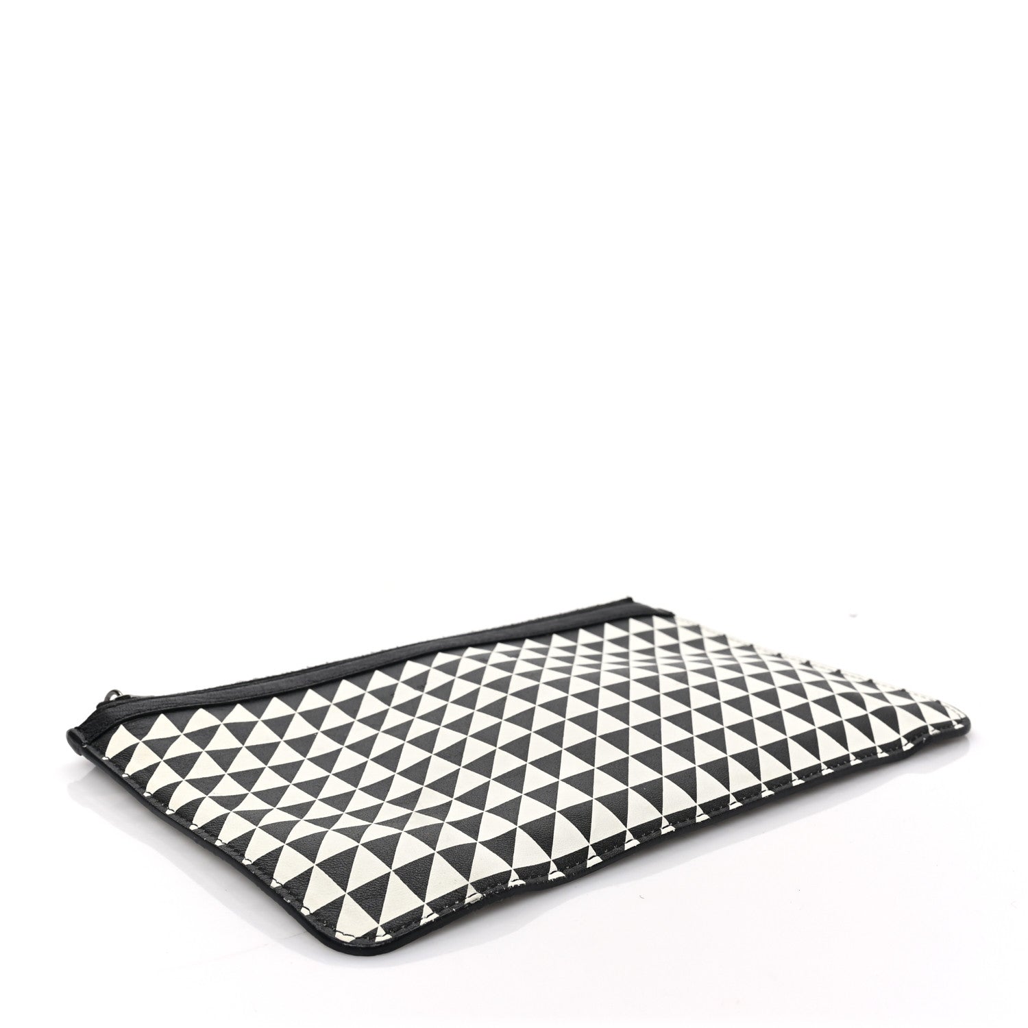 Proenza Schouler Calfskin Triangle Print Zip Pouch Black White 4 of 7