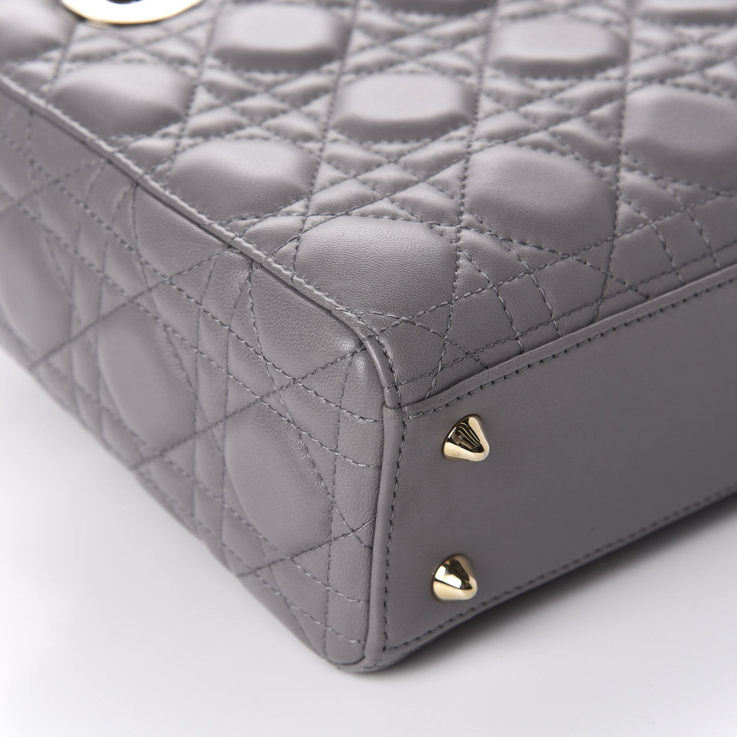 Lambskin Cannage Small Lucky Badges My Lady Dior Grey