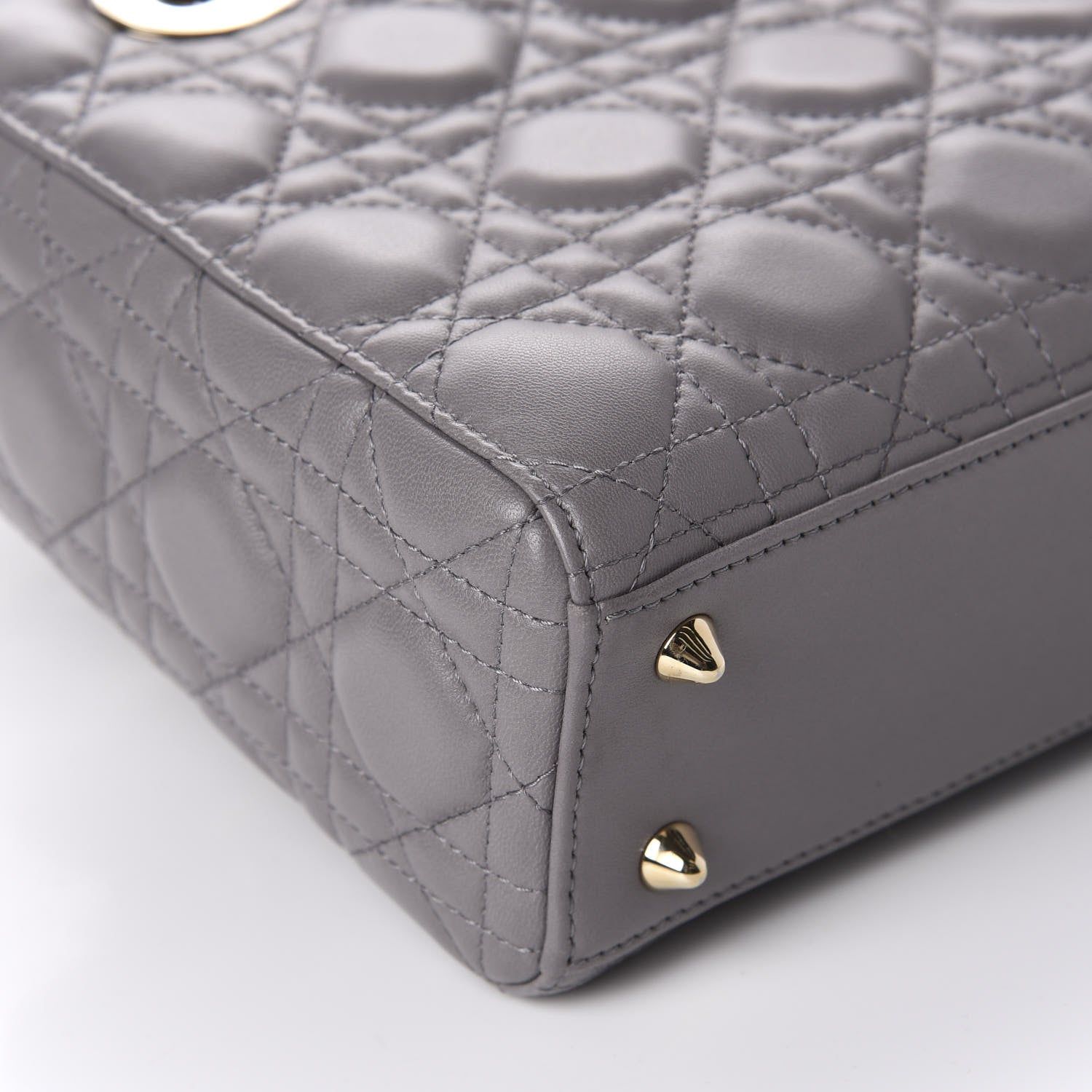 Christian Dior Lambskin Cannage Small Lucky Badges My Lady Dior Grey 6 of 14