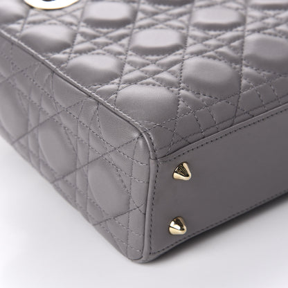 Christian Dior Lambskin Cannage Small Lucky Badges My Lady Dior Grey 6 of 14