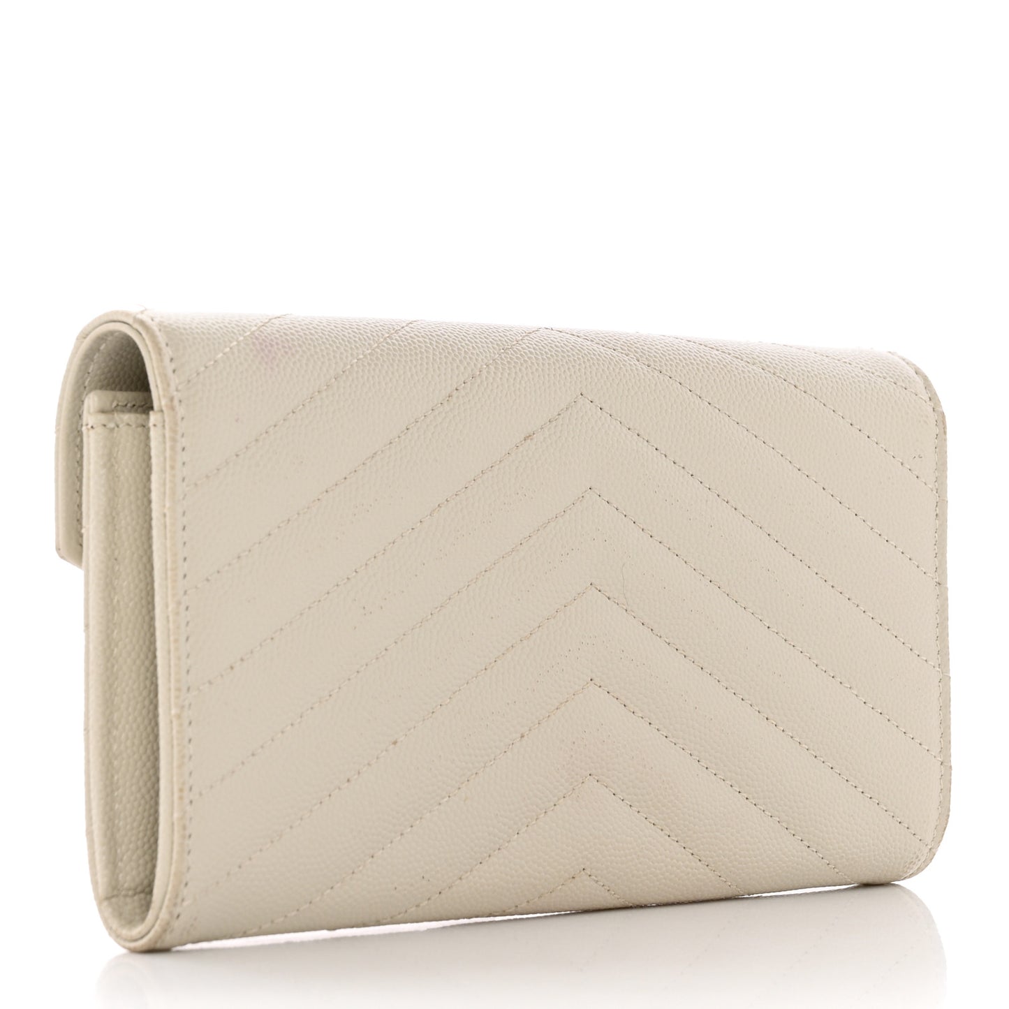 Grain De Poudre Matelasse Chevron Monogram Flap Wallet Crema Soft